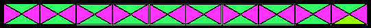 One row of 10 rectangles oriented shortest side vertical